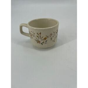 LENOX MERRIMENT TEMPER-WARE USA Flowers Flat Coffee Cup Microware Safe